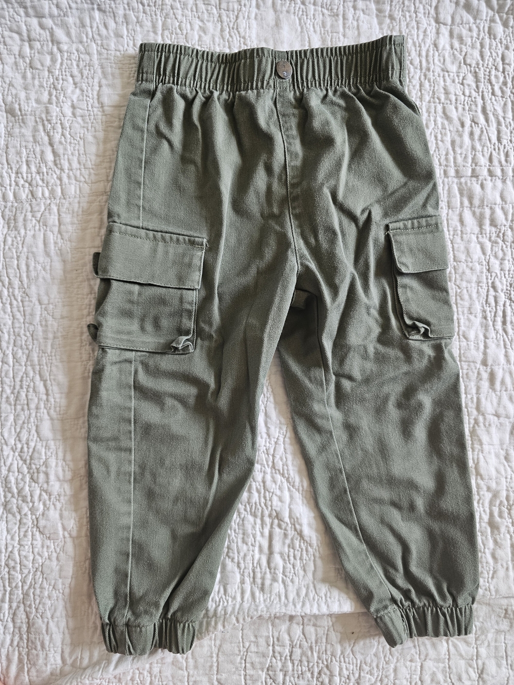 Kids Olive Cargo Jogger Pants - Bearpaw Boy 2T